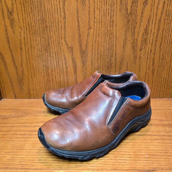 Merrell Jungle Moc Leather Mahogany Brown Slip On Shoes Loafers Size 9 - Picture 3 of 10